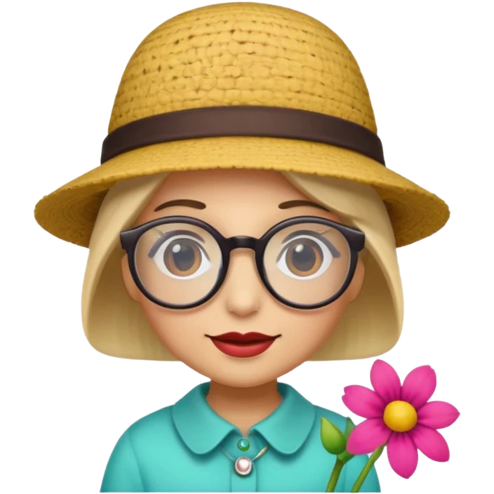 a flower with a personality and accessories emoji