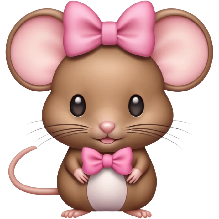 brown mice with a pink bow emoji