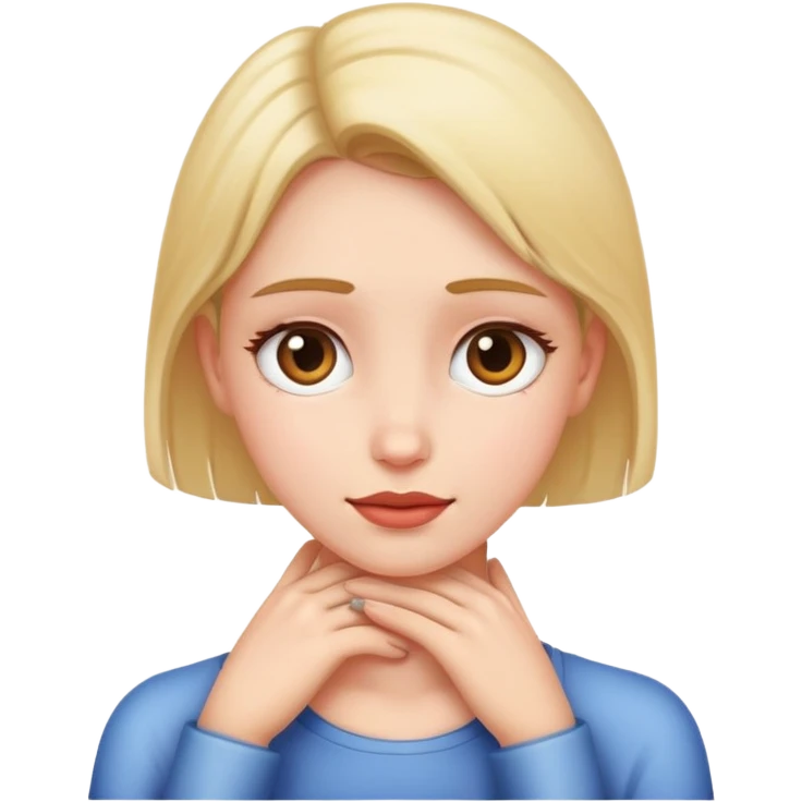 a girl with hands on her neck emoji