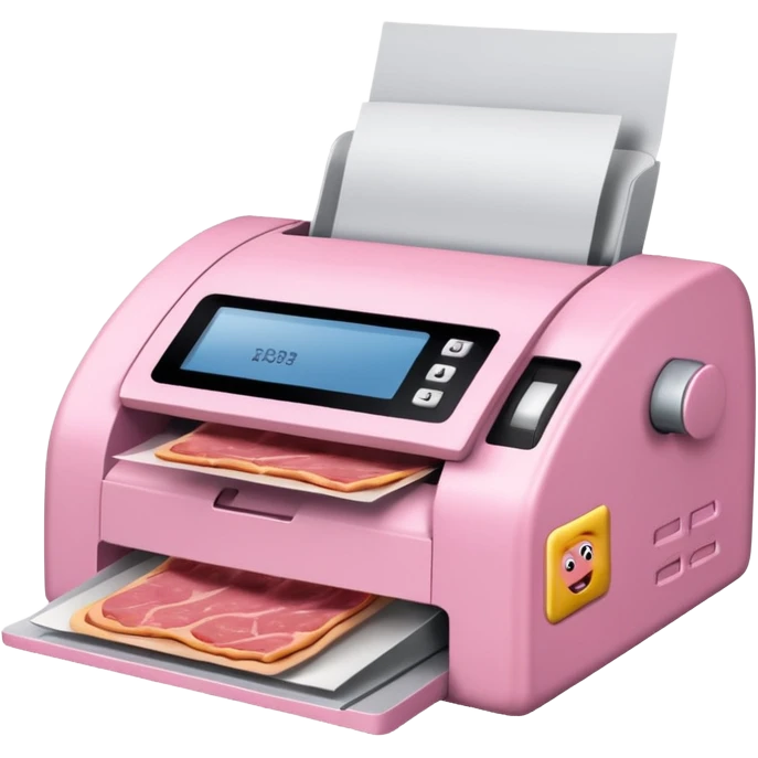 fax machine made of spam meat emoji