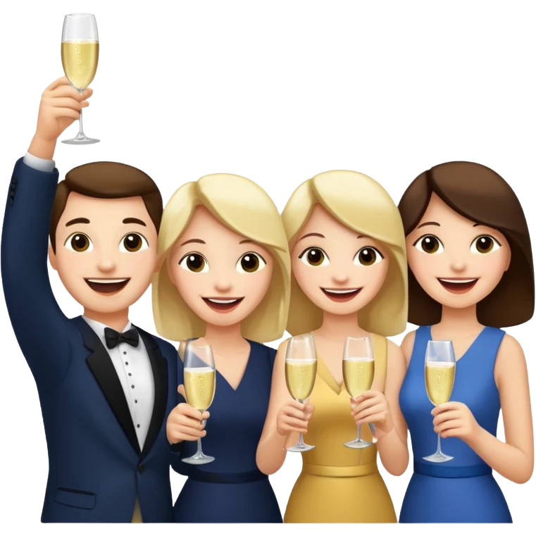 cheers and shouting happiness emoji