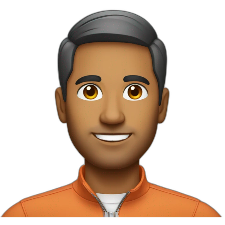 indian tech founder clean shaven in quarter zip emoji