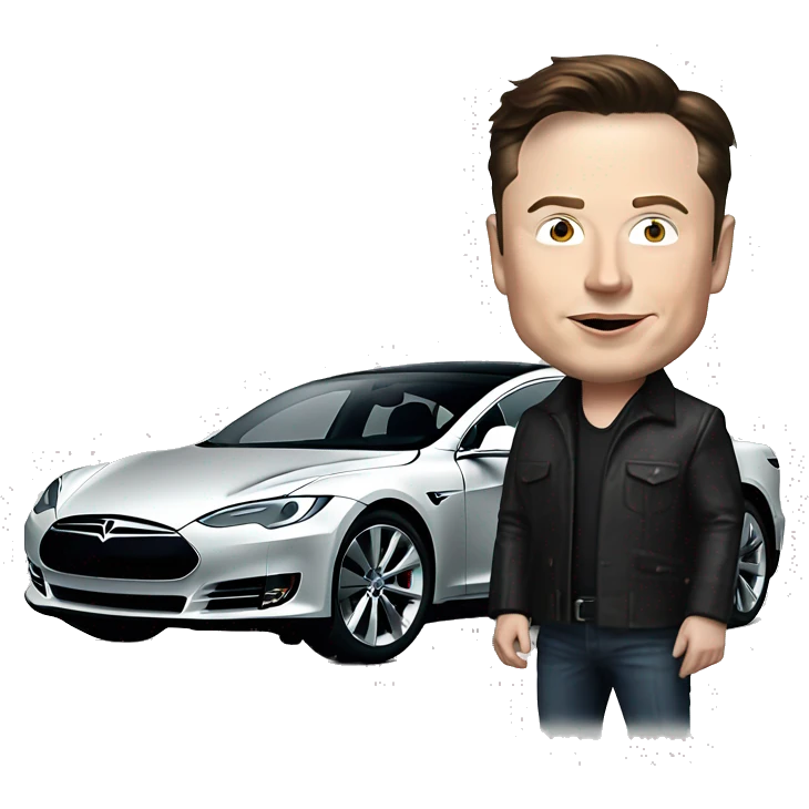 Elon musk with a tesla emoji
