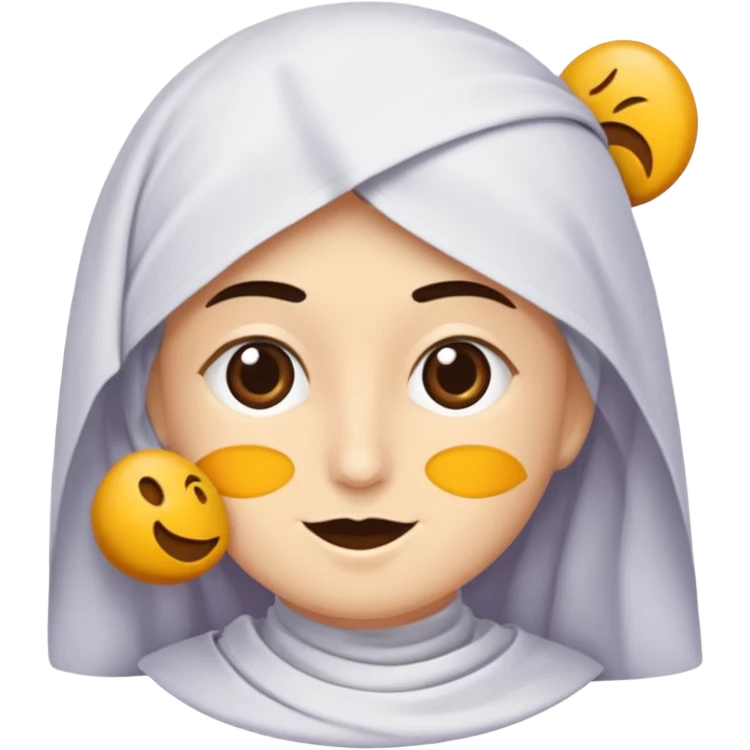 Bir baş örtülü mor kıyafetli  büyükanne emoji