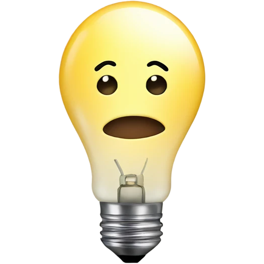 Cute face light bulb emoji
