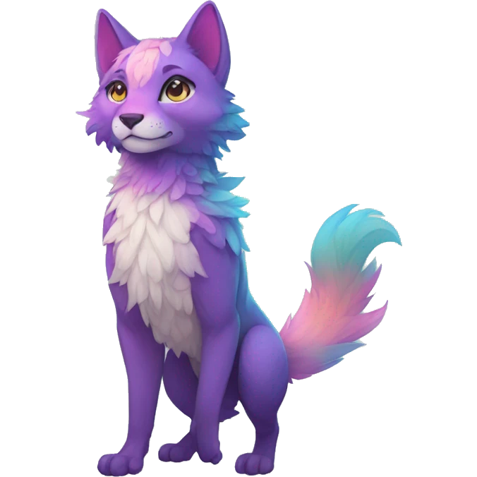 Full body Kawaii bright fantasy ethereal anthro fursona animal emoji