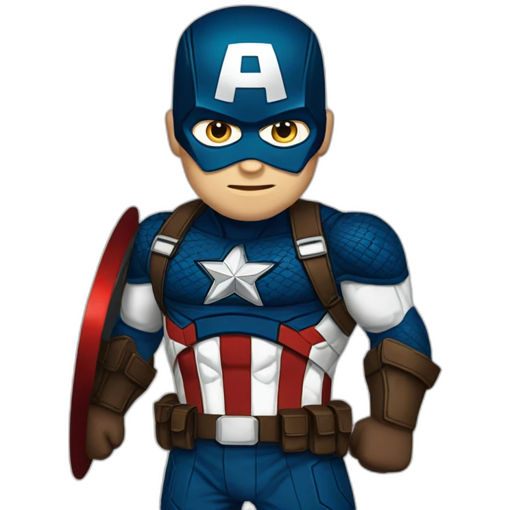 JC captain america cheveux brun emoji