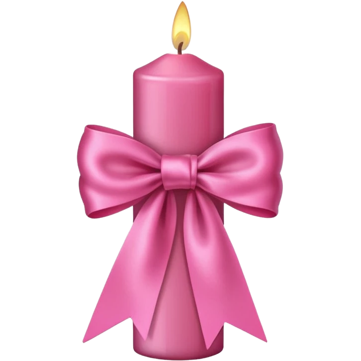 Pink candle with pink ribbon emoji