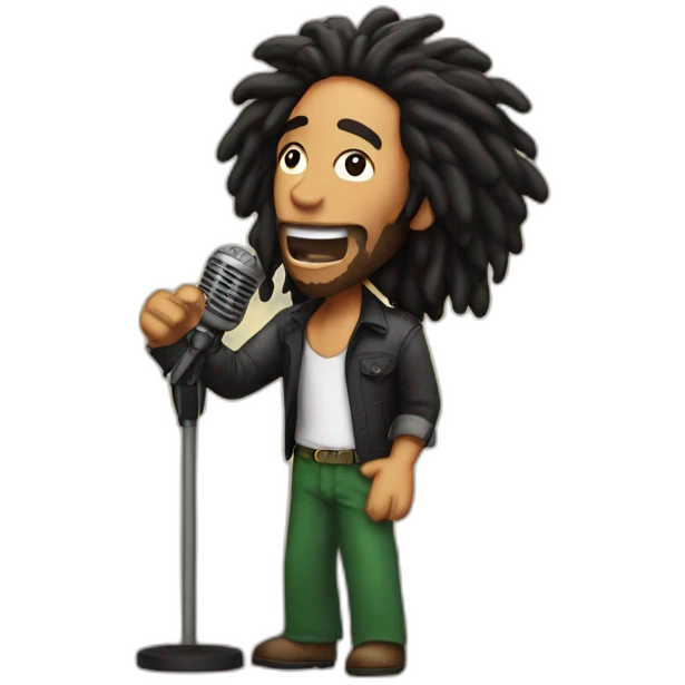 Bob Marley singing in mic emoji
