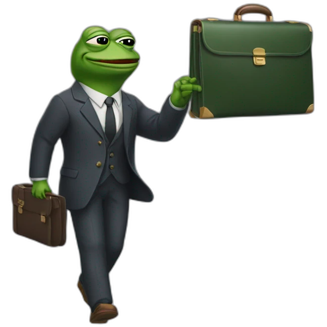 pepe the frog holding a briefcase emoji