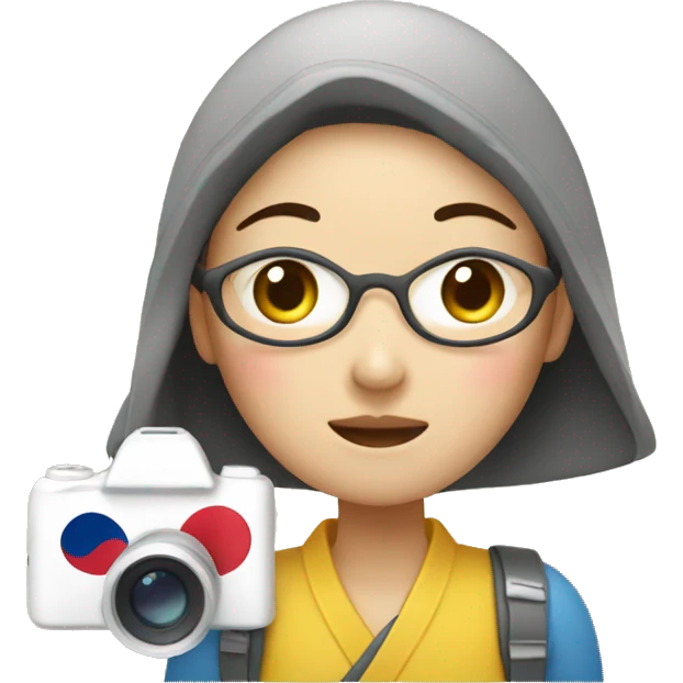 Korean Women Traveling and Taking Photographs emoji