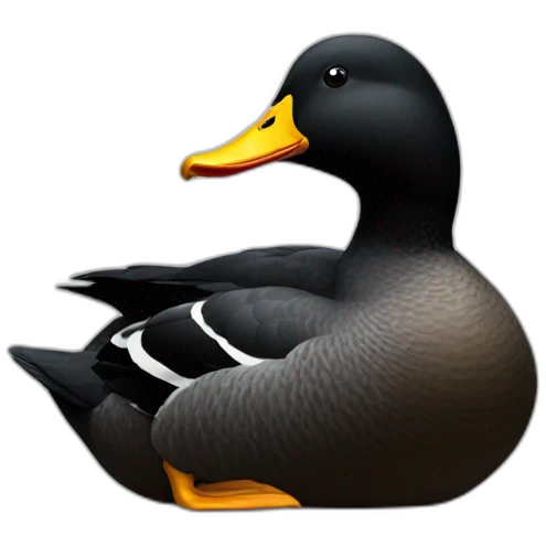 A black duck looking to the right emoji