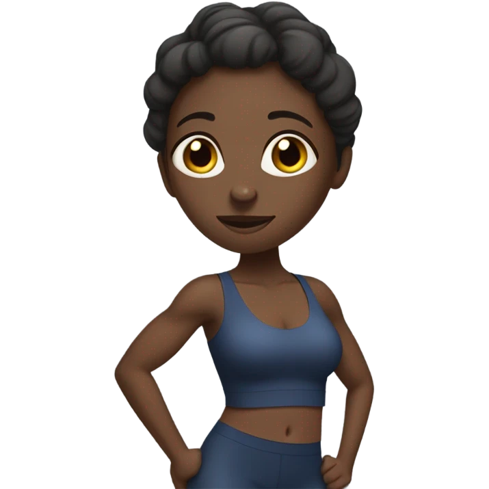 Dark skinned black women sweating while working out emoji
