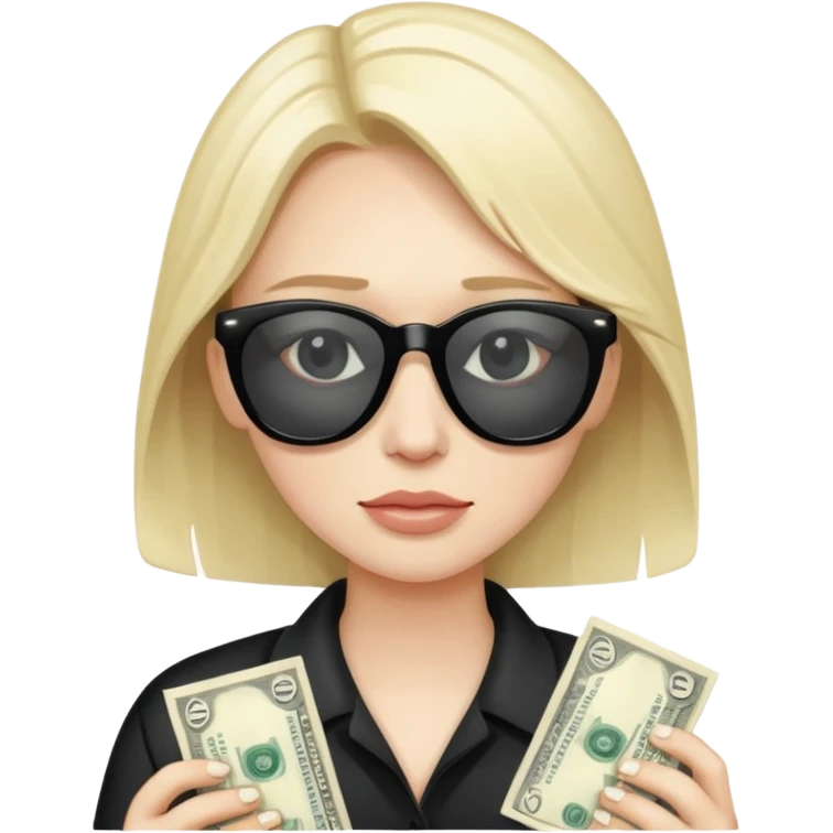 Crying with tears + Sunglasses + Dollar Money emoji emoji