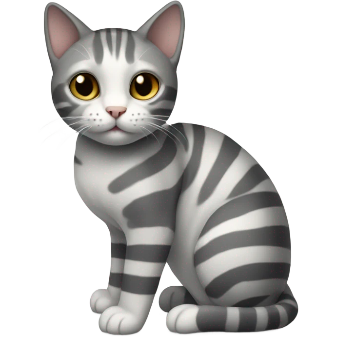 Cat with white belly and grey stripes  emoji