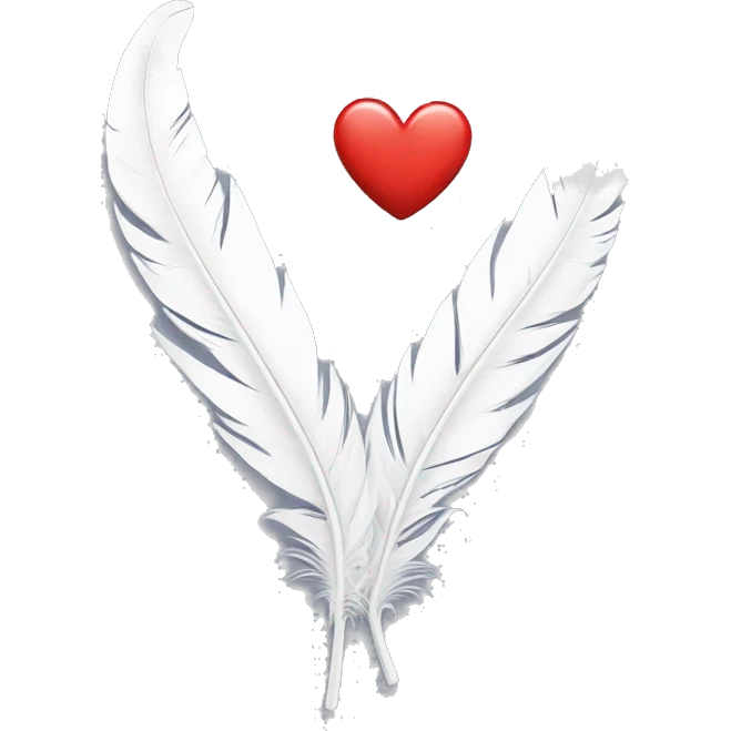 Heart white feathers emoji