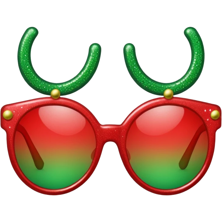 glitter red and green glasses emoji