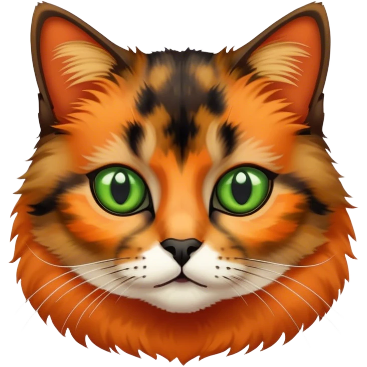 fluffy tortoiseshell cat emoji