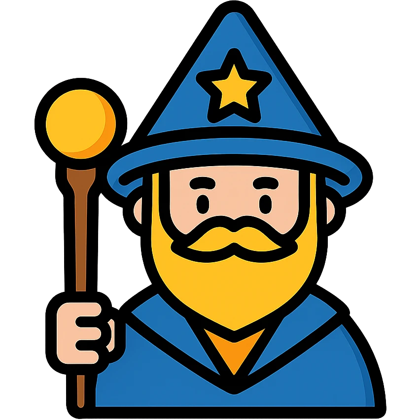 wizard character, color icon style emoji