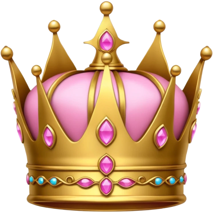 golden crown with pink detail, luxurious  emoji