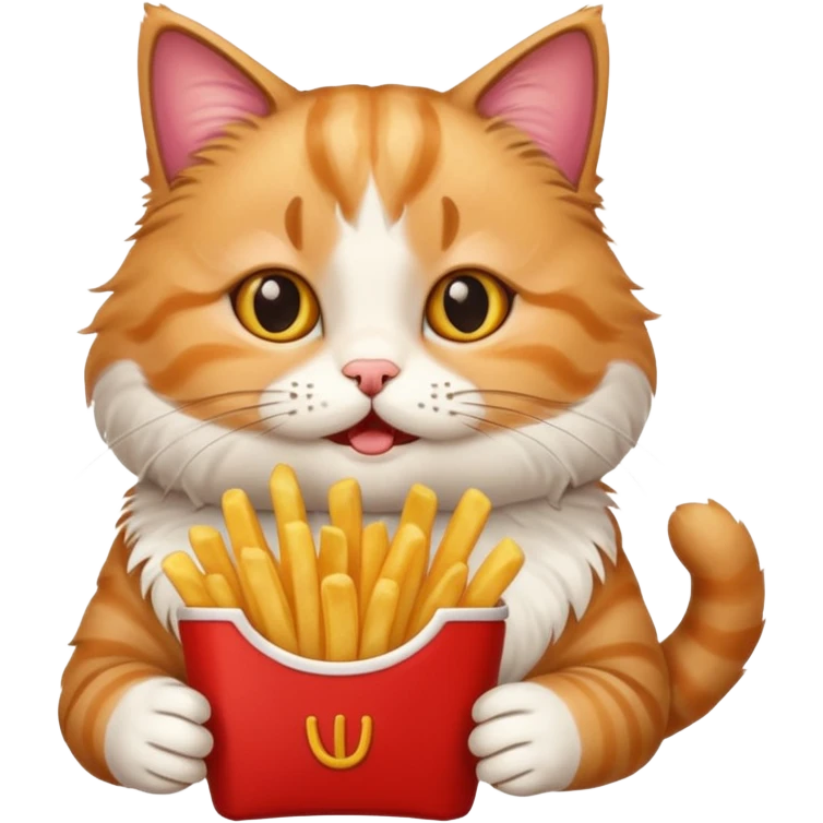 𝖢𝖺𝗍 𝗁𝖺𝗉𝗉𝗒 𝖾𝖺𝗍𝗂𝗇𝗀 𝖿𝗋𝗂𝖾𝗌 emoji