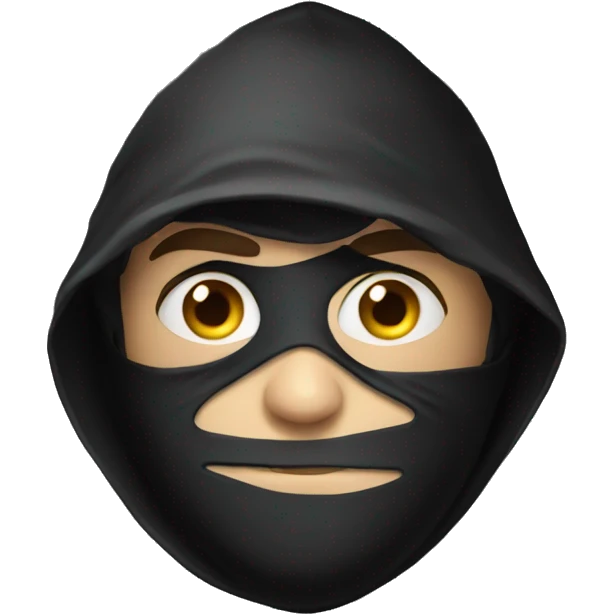 Sneaking burglar with a mask and black sack emoji