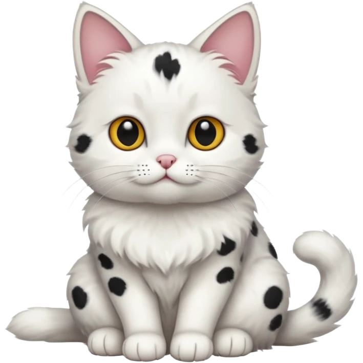 um gato branco com manchas pretas [não manchas pequenas] emoji
