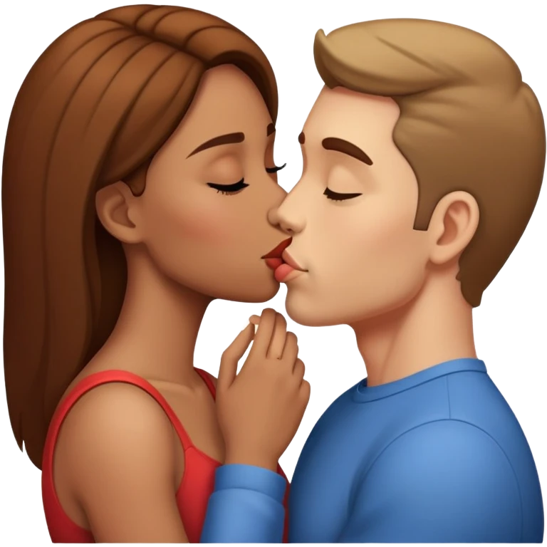 Guy kissing girl emoji