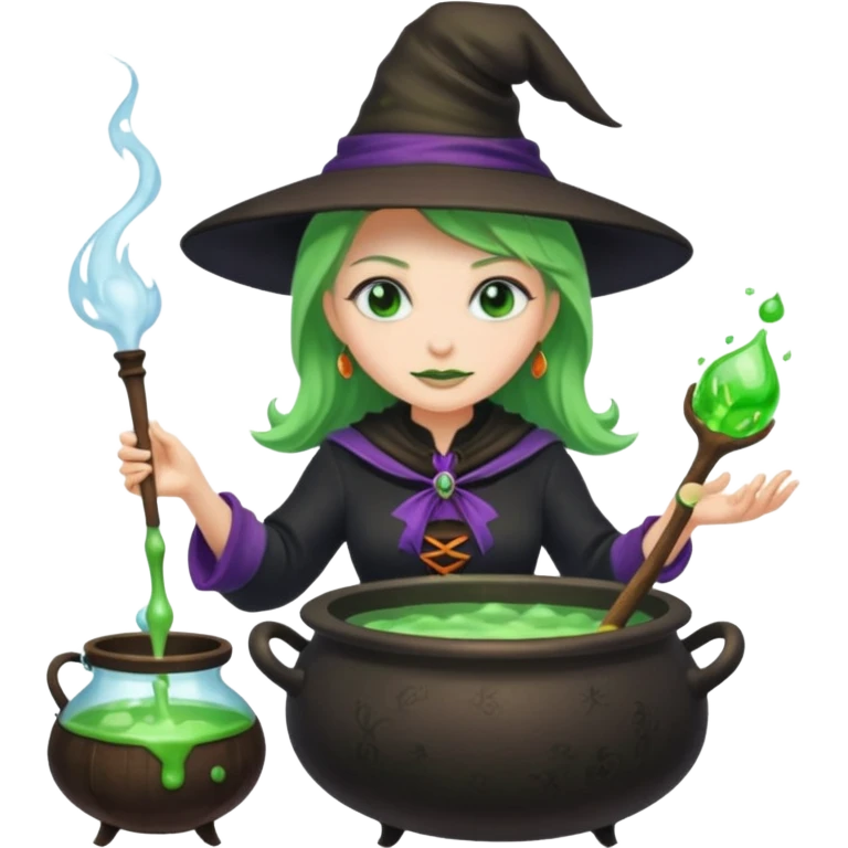 green witch cooking potion emoji