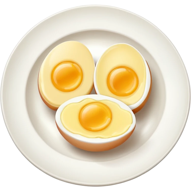2 Boil egg cut in a plate emoji
