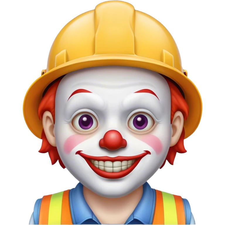 Construction worker clown face emoji