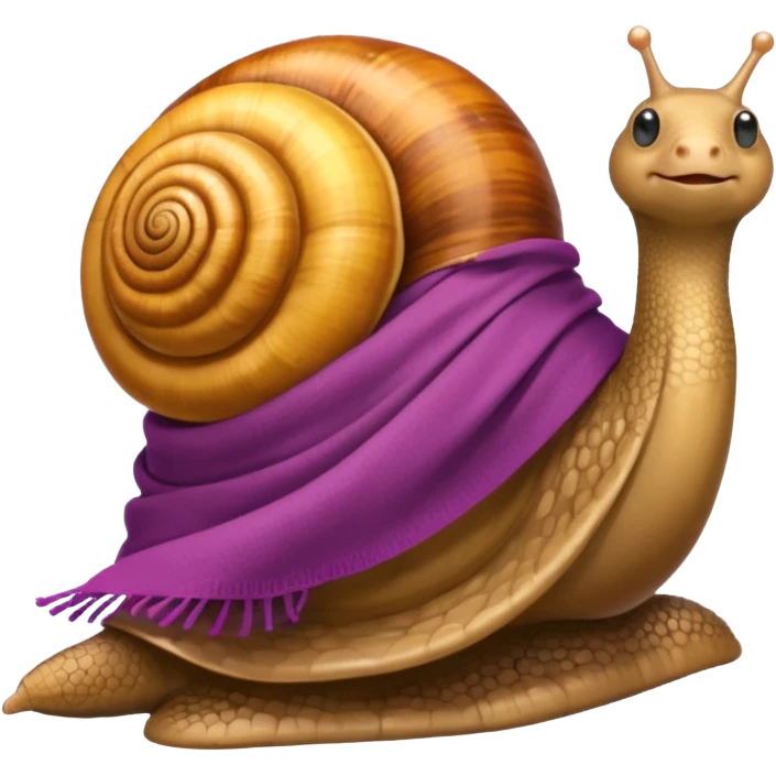 snail wearing scarf sliding emoji