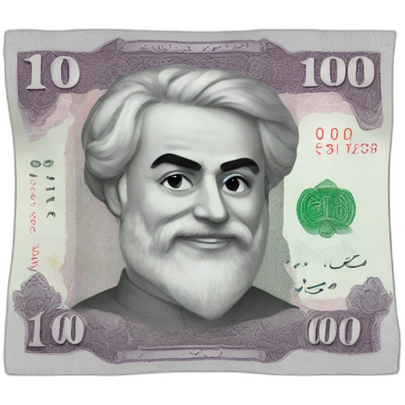 Persian 100,000 Rial banknote emoji