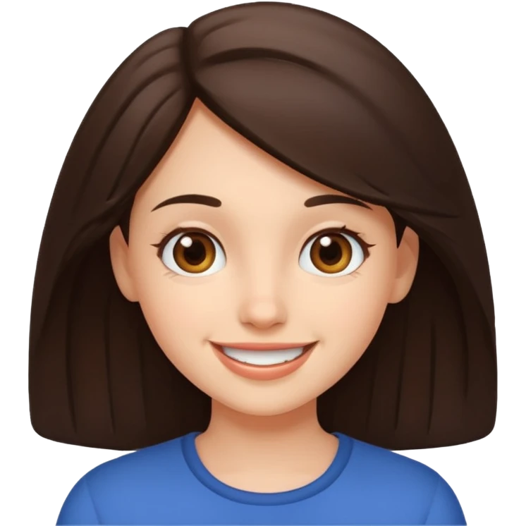 Brunette girl exploring emoji