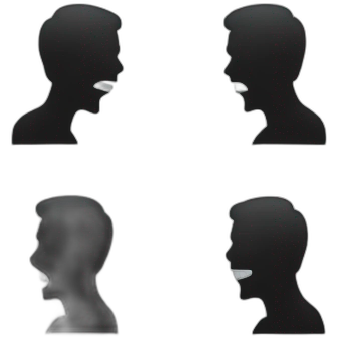 a silhouete man screaming  emoji