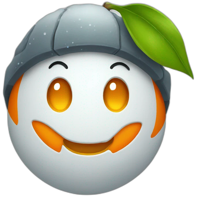 Tangerine the snow emoji