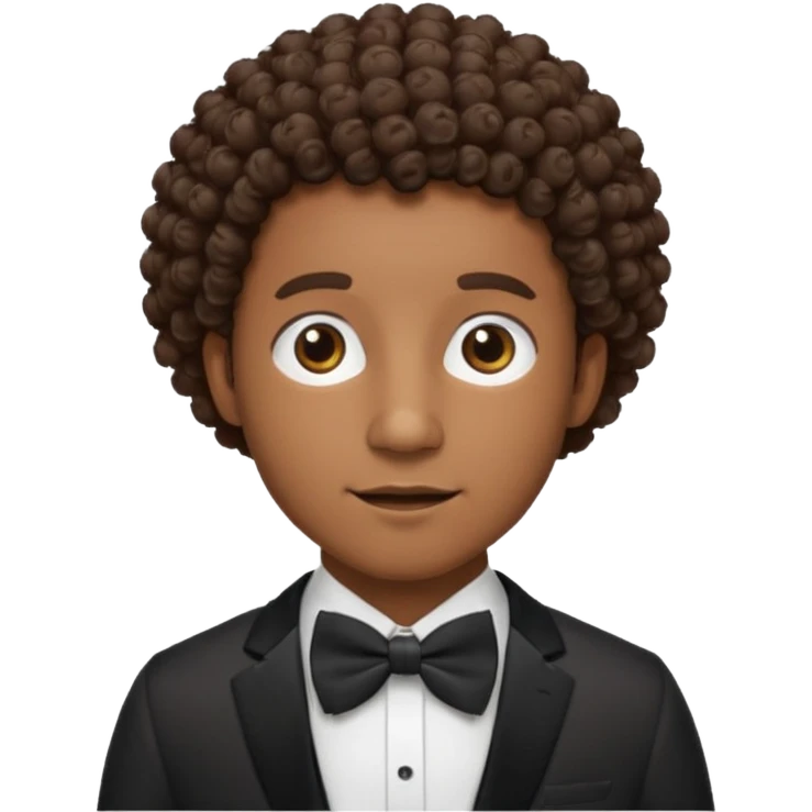 Curly-haired black man wearing bow ties emoji