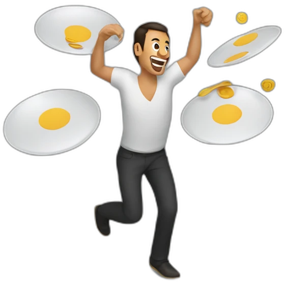 Man spinning 3 plates emoji