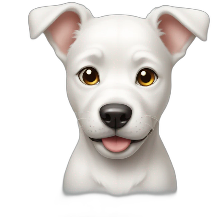 white puppy with squinting eyes emoji