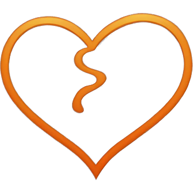 Half black and half orange heart emoji