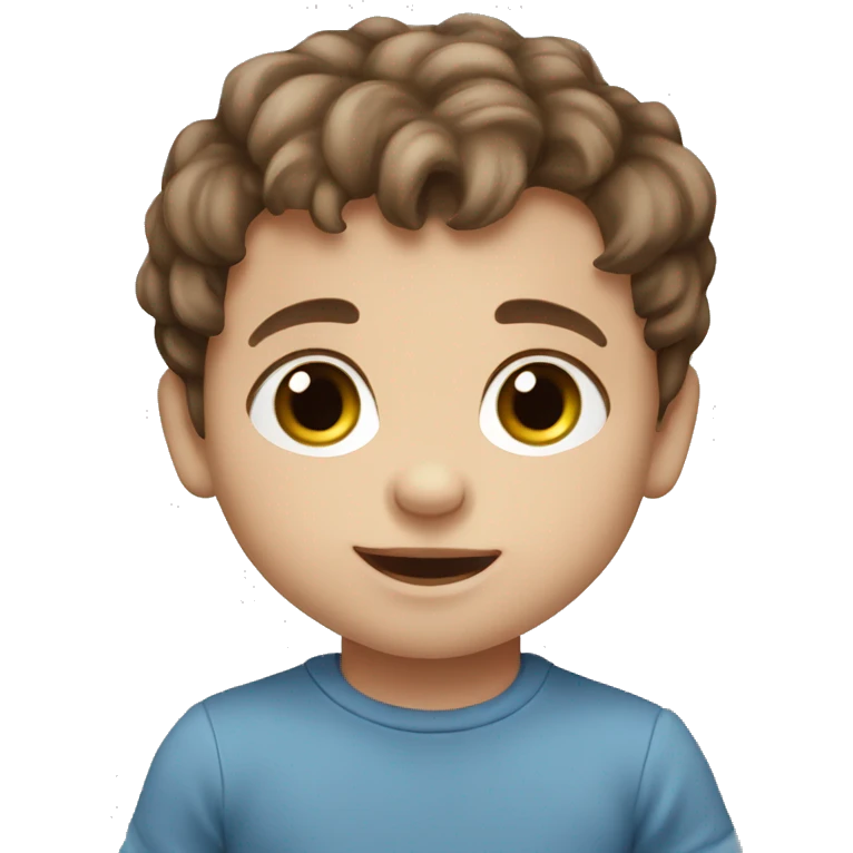 little baby boy brown hair blue eyes emoji