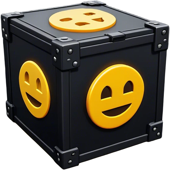 Clash of Clans aesthetic: Cinematic Playful Pixel 3D loot crate Emoji, rendered in a 3D vector-style similar to standard emojis with minimal shading and bold, simplified shapes. A compact, distinct form with signature details, softly glowing with a pixelated adventure charm. Simplified yet unmistakably iconic, highly detailed and consistent, glowing with a soft radiance and high shine. Stylized with a touch of classic pixel-art charm and a soft glowing outline, capturing the essence of a beloved gaming relic with a friendly, playful manner! emoji