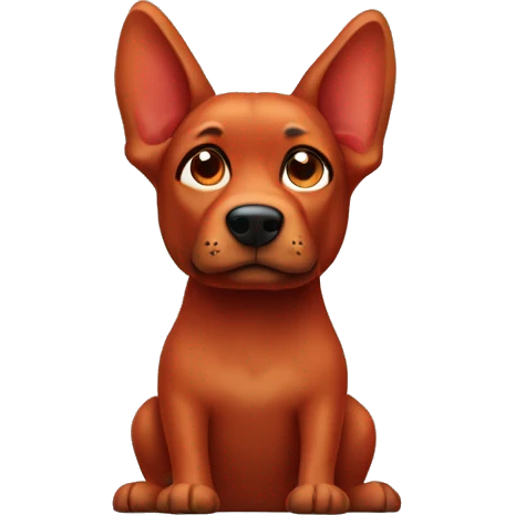 solid red dog with pointed ears emoji