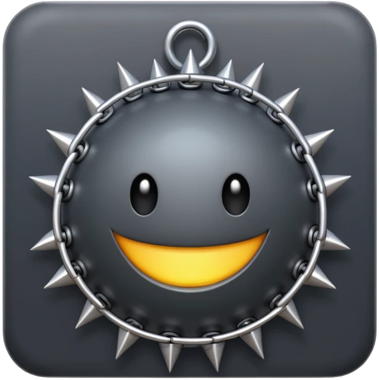 iPhone text message emoji size ball, and chain with spikes emoji
