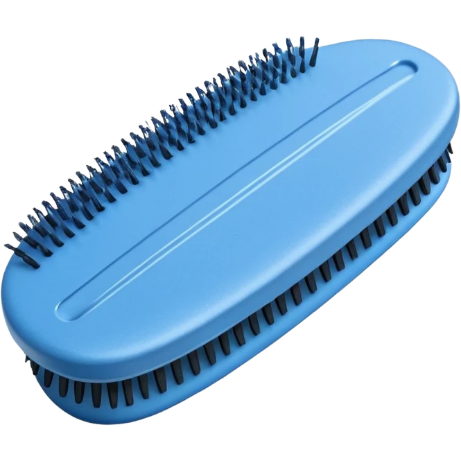 Denim hair brush emoji