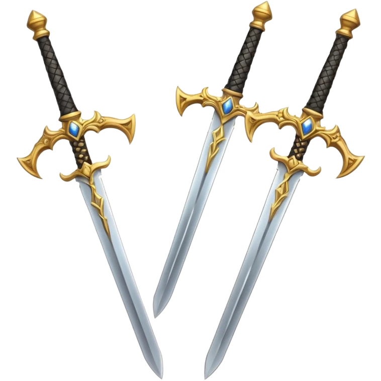 Two Golden royal swords with gold blades and gold handel emoji