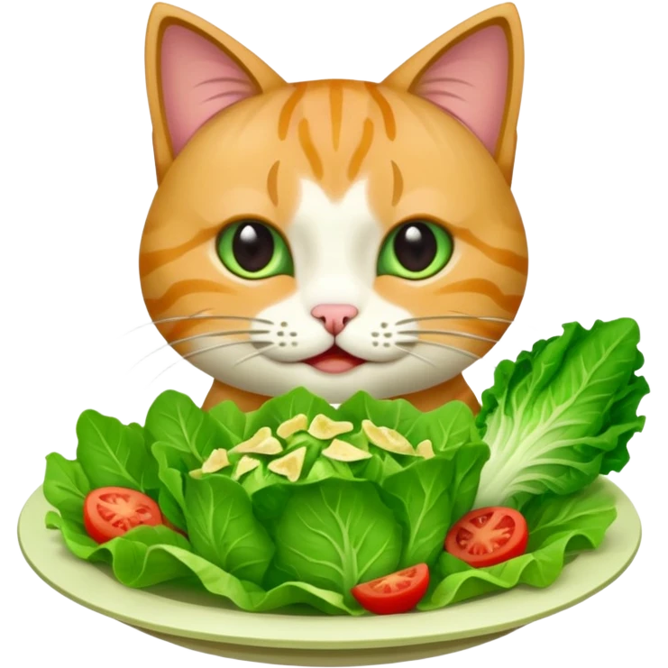 cat eating salad emoji