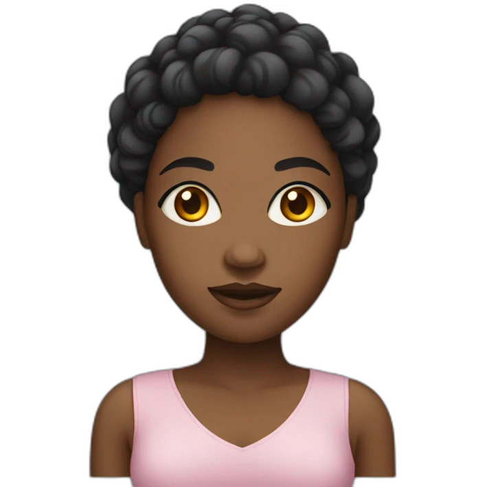 black woman with a round face emoji
