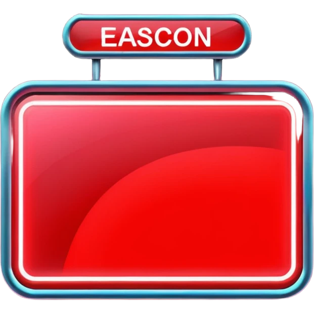 Neon Billboard + red product ad + glow reflection emoji