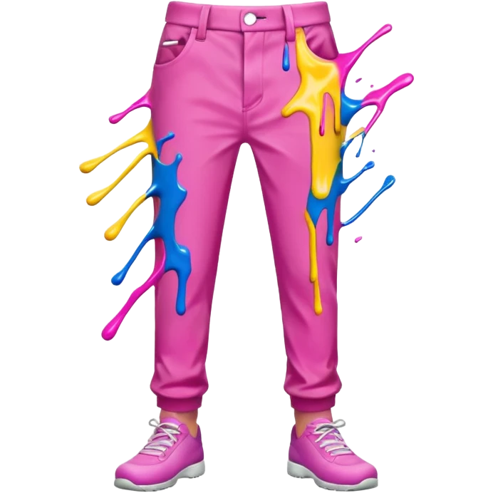 paint splashed pink pants emoji